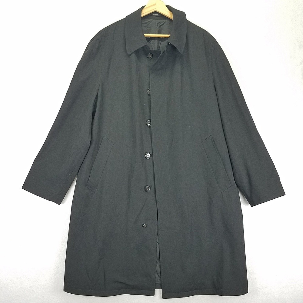 Ermenegildo Zegna Car Coat Overcoat Mens 50 Black Wool Italy 621000 Quiet Luxury